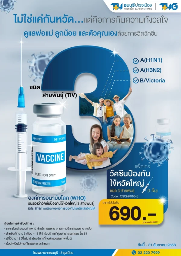 แพ็กเกจวัคซีนป้องกันไข้หวัดใหญ่ 3 สายพันธุ์ - Image 2