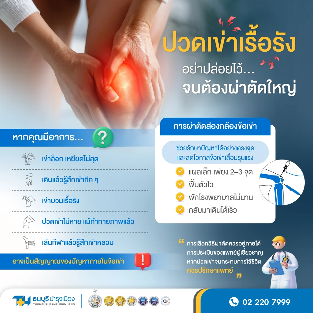 ผ่าตัดส่องกล้องข้อเข่า ทางเลือกการรักษาสำหรับผู้มีอาการเจ็บเข่า